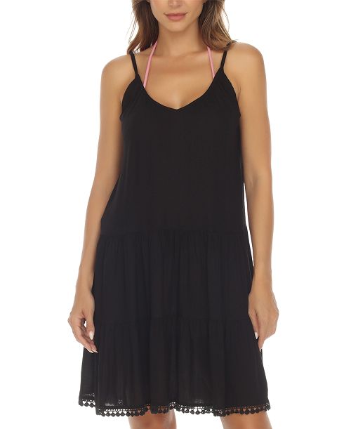 alfani Raviya Women's Tiered Sleeveless Cover-Up Dress Women's Fashion Shoes & Accessories