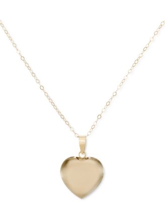 Crystal Pav&eacute; Heart 18" Pendant Necklace in 10k Gold
