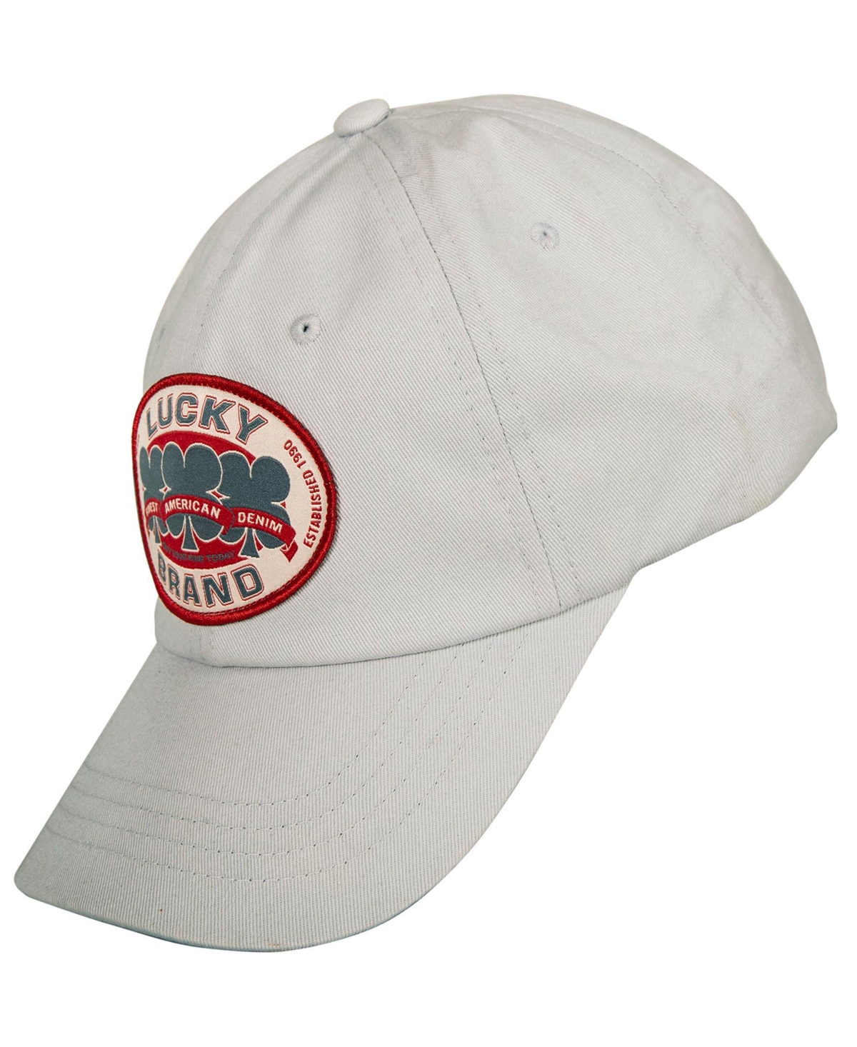 Lucky Brand Oval Clover Patch Trucker Hat In Light Gray