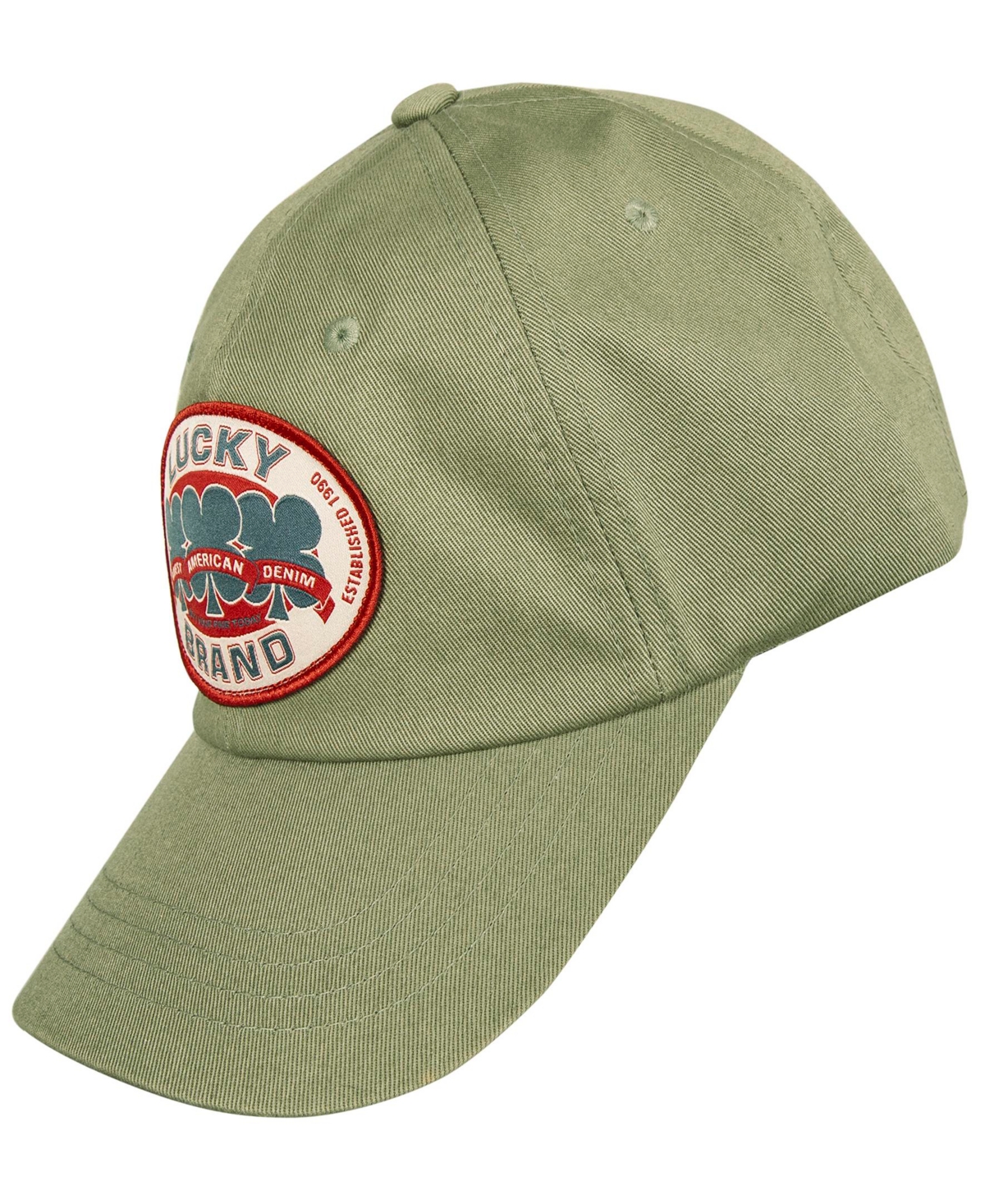 Lucky Brand Oval Clover Patch Trucker Hat In Moss