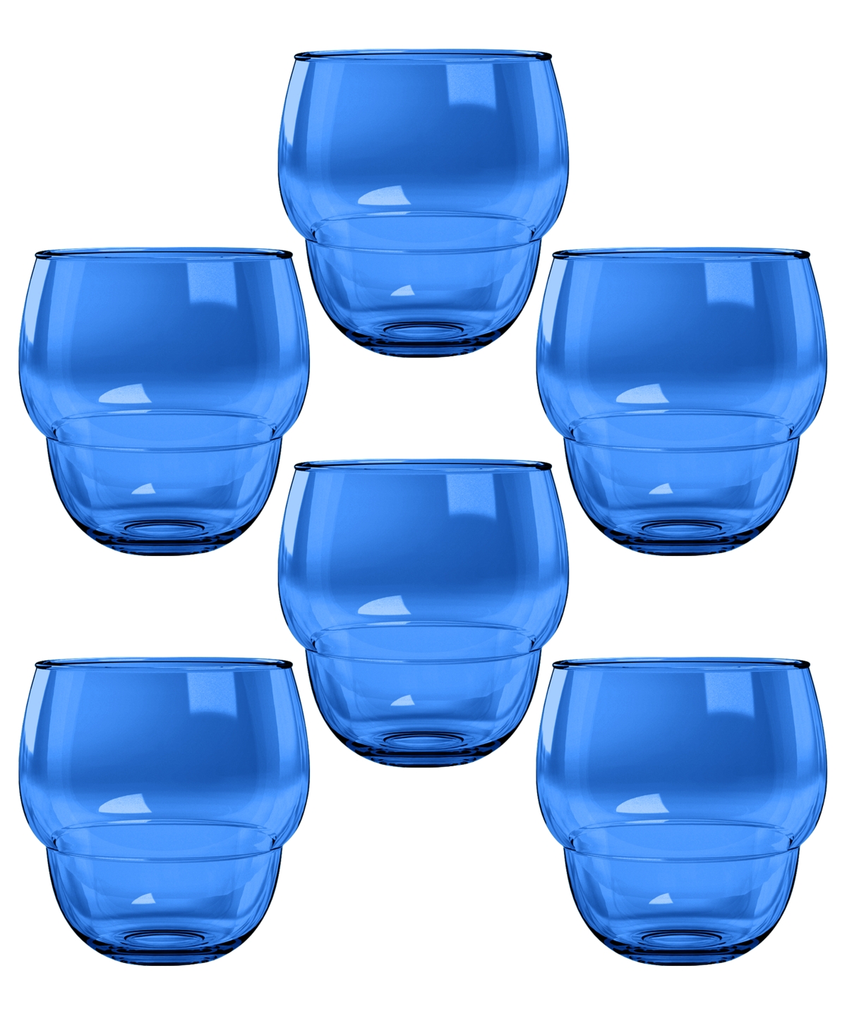 Tarhong Stacking Bubble Tumbler Cobalt Set Of 6 In Blue