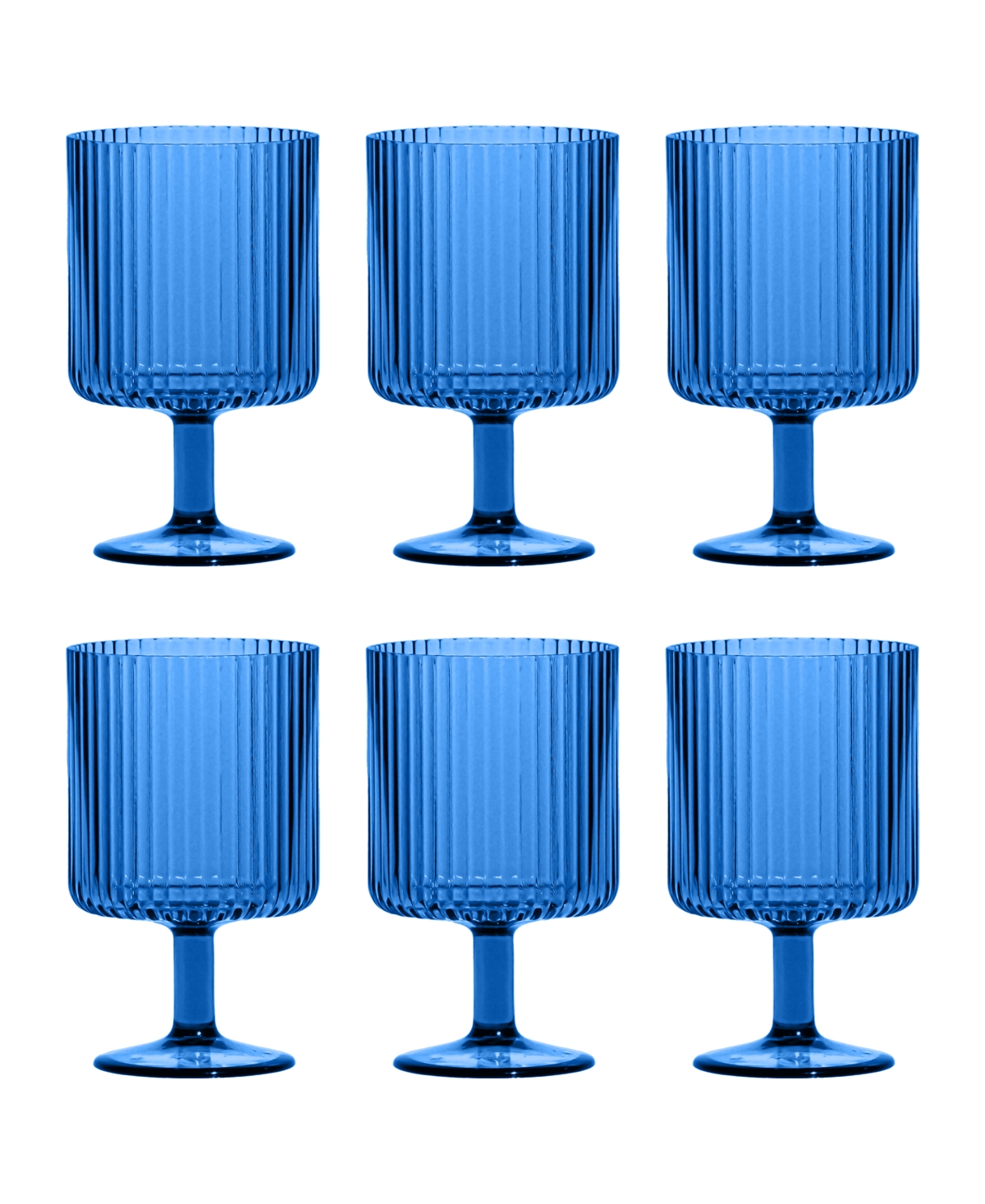 Tarhong Mesa Stacking Wine Goblet Set Of 6 In Blue