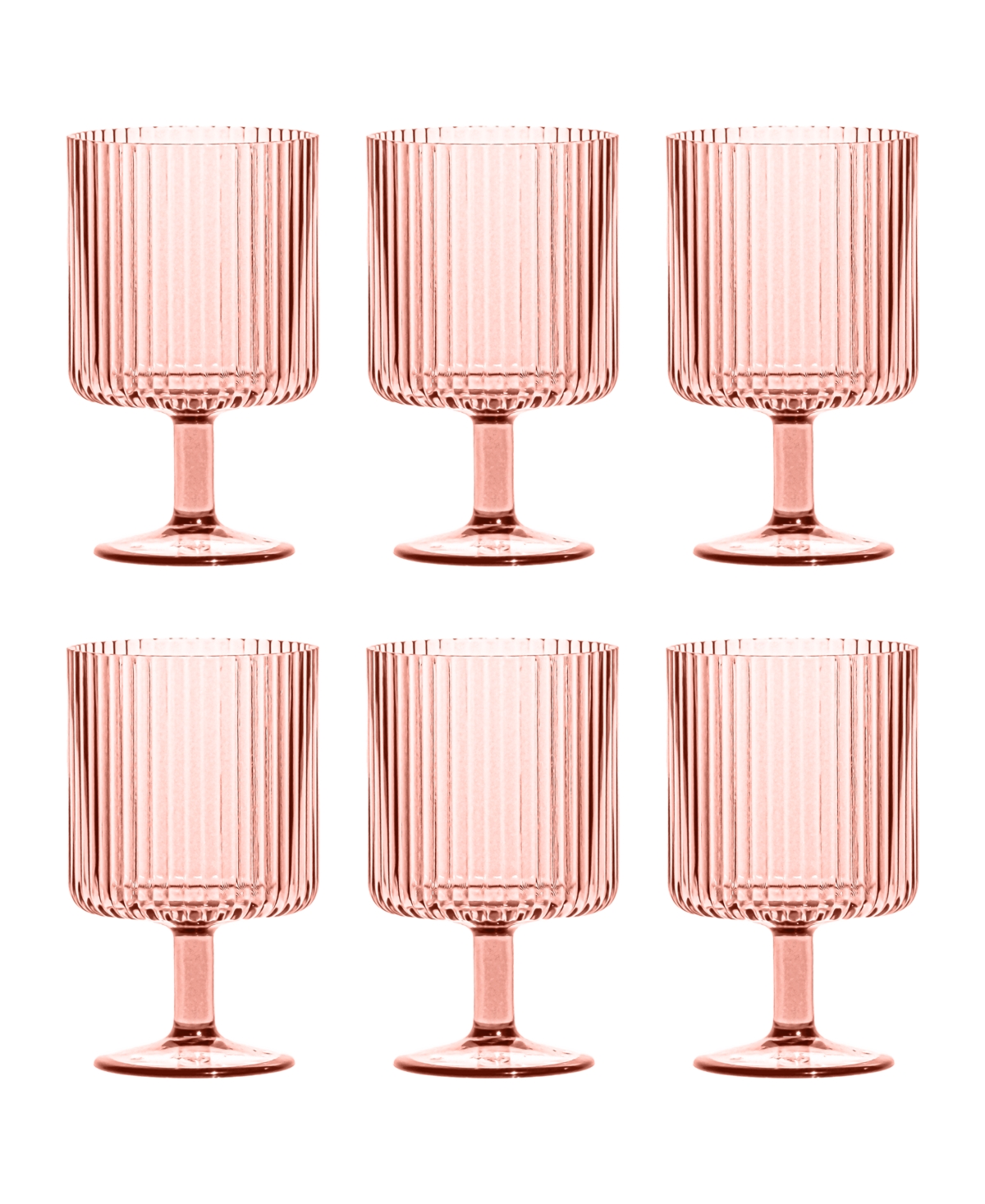 Tarhong Mesa Stacking Wine Goblet Set Of 6 In Pink