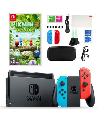 Nintendo Switch in Neon with Pikmin 3 Deluxe & Accessories - Macy's