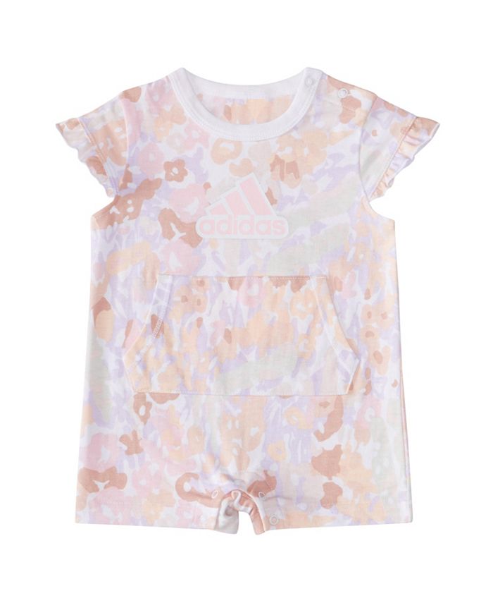 adidas Baby Girls Cap Sleeve Allover Print Cotton Romper Macy's