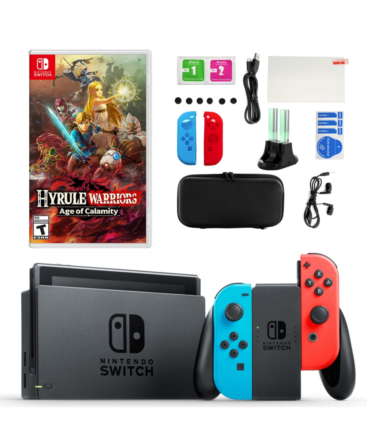 UPC 672975382285 product image for Nintendo Switch in Neon with Hyrule Warriors & Accessory Kit | upcitemdb.com