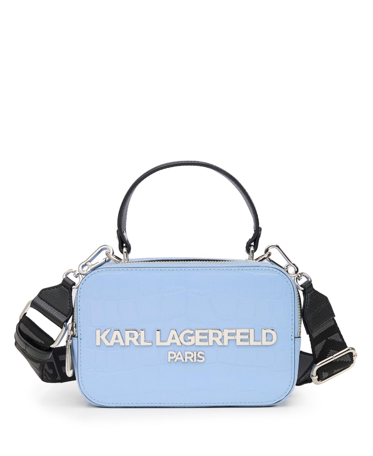 Karl Lagerfeld Small Simone Croco Crossbody Bag In Forever Blue ModeSens