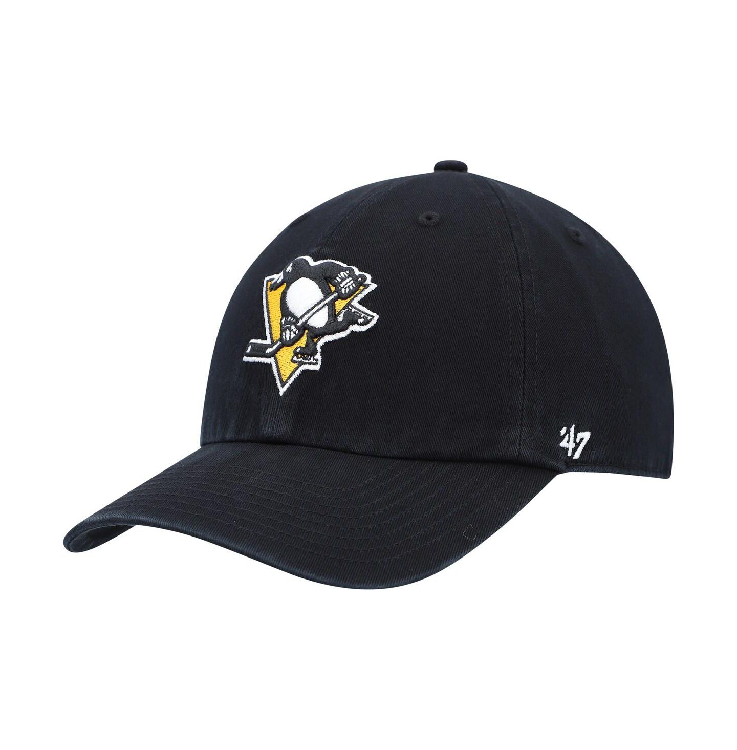 Мужская кепка '47 Brand Black Pittsburgh Penguins Team Clean Up Adjustable Hat — фото 1