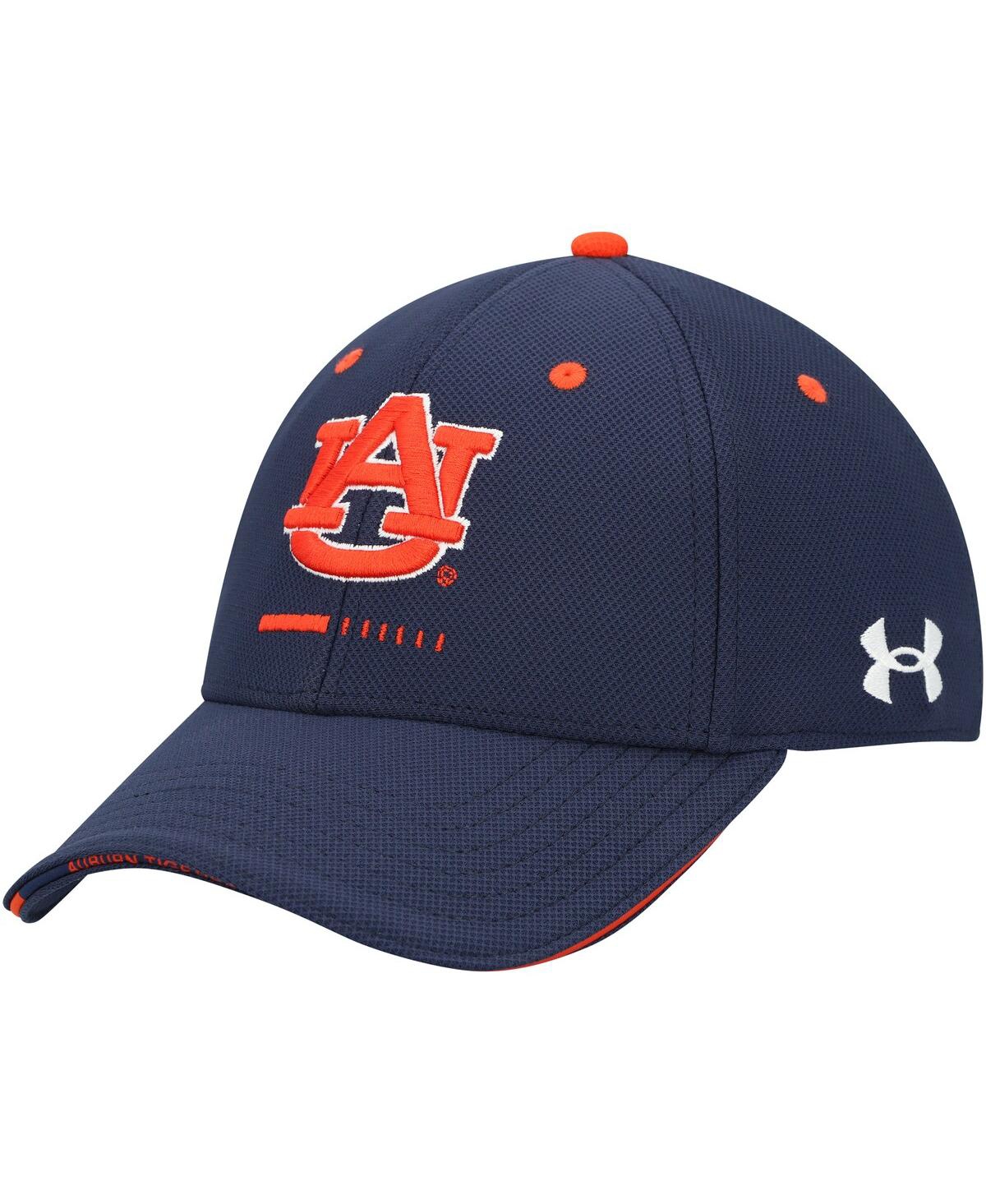 UNDER ARMOUR MEN'S UNDER ARMOUR NAVY AUBURN TIGERS BLITZING ACCENT PERFORMANCE FLEX HAT