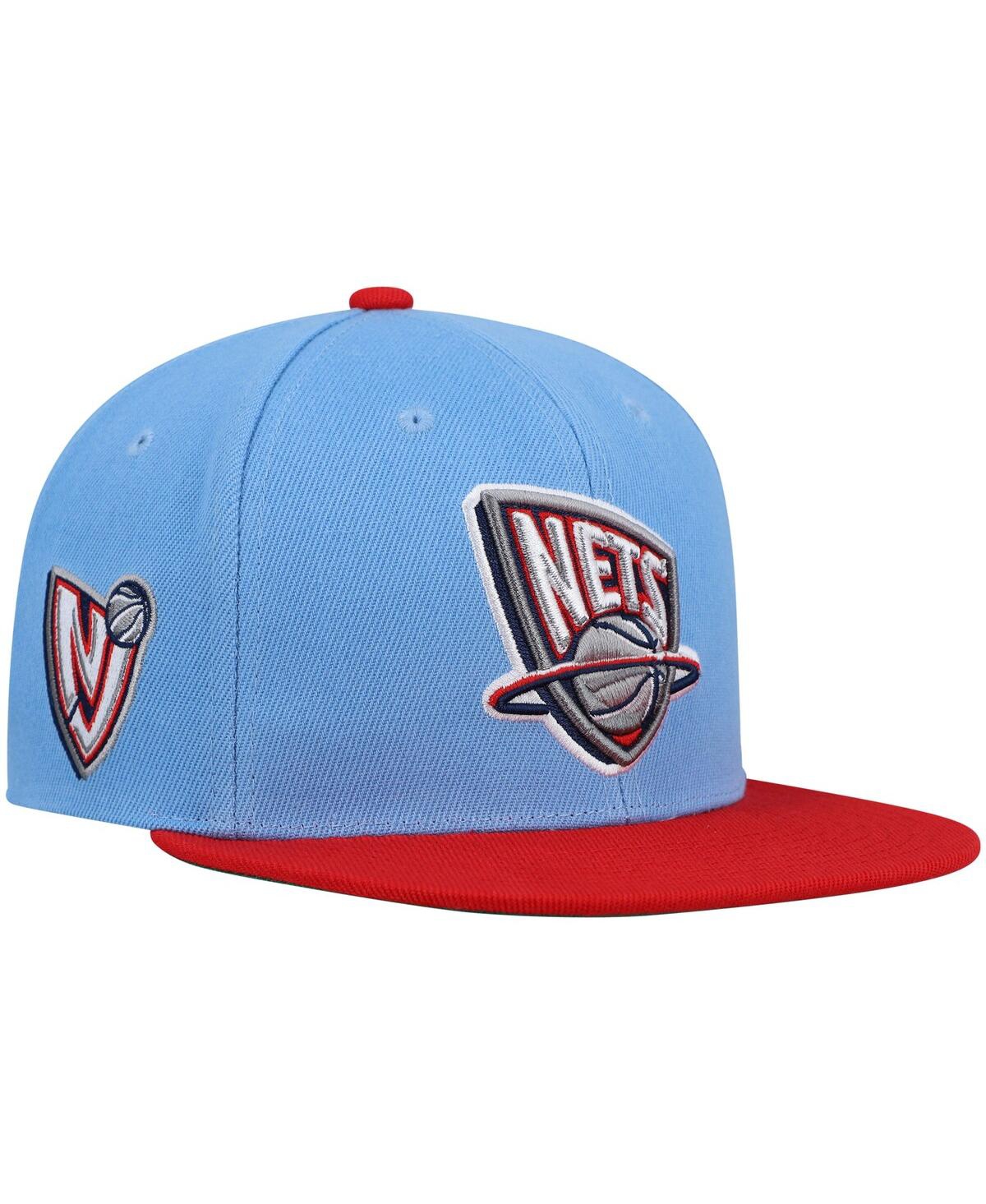 Mitchell & Ness Men's  Light Blue, Red New Jersey Nets Hardwood Classics Snapback Hat In Light Blue,red