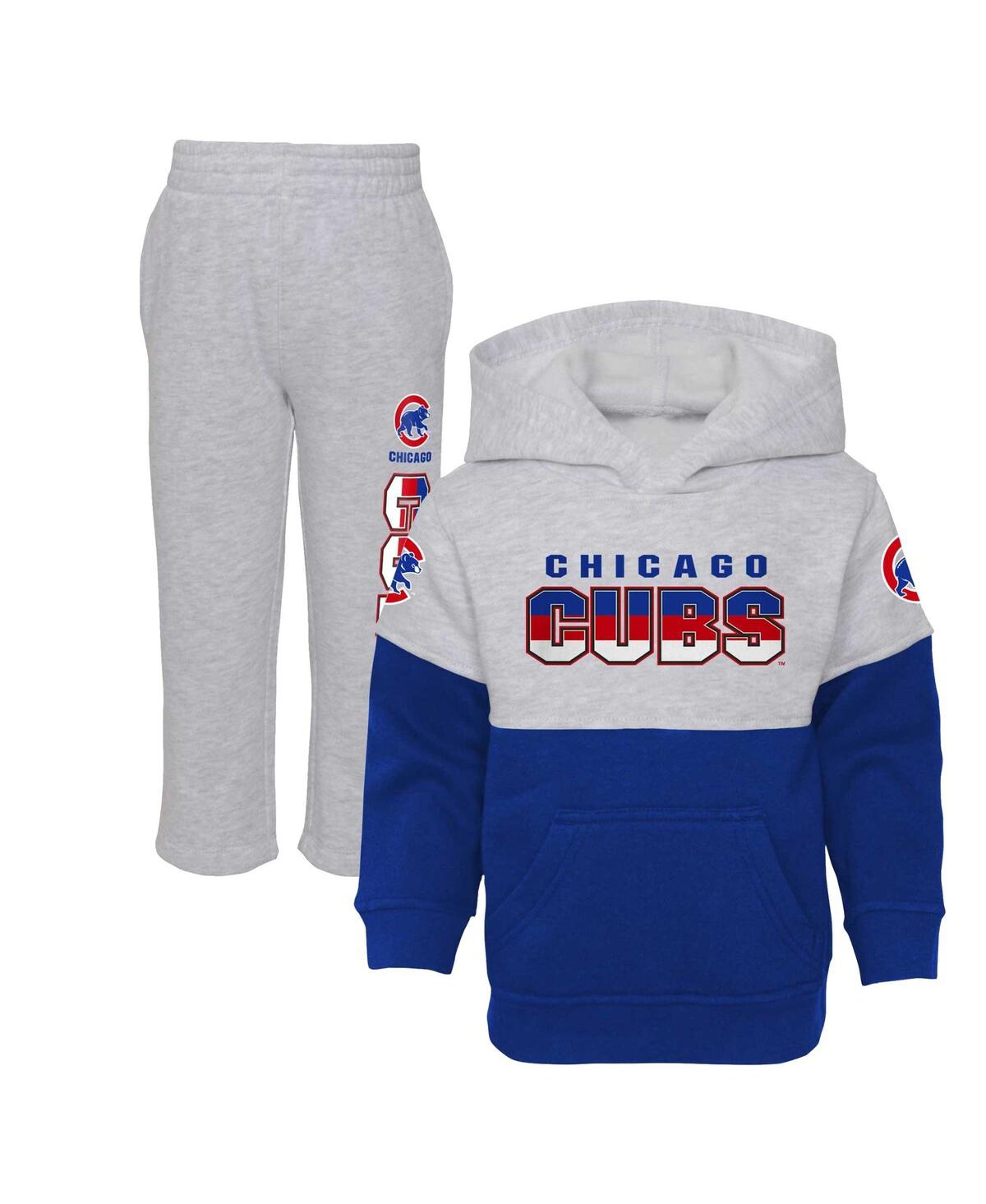 Shop Outerstuff Toddler Boys And Girls Royal, Heather Gray Chicago Cubs Two-piece Playmaker Set In Royal,heather Gray