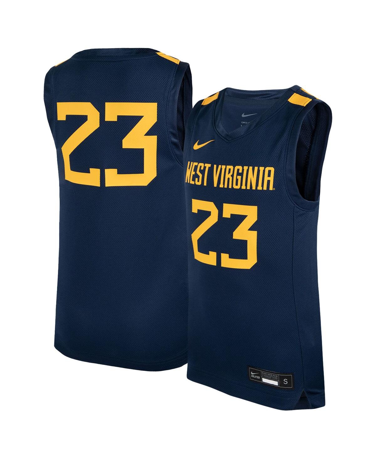 Big Boys and Girls Nike #23West Virginia Mountaineers Icon Replica Basketball Jersey - Navy