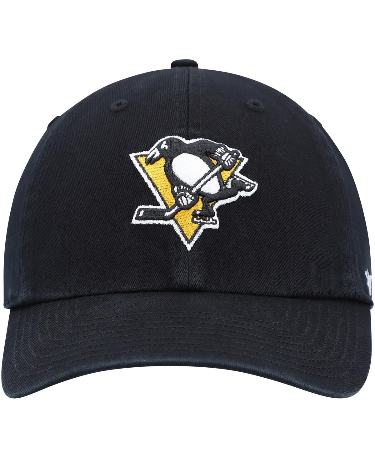 Shop 47 Brand Men's ' Black Pittsburgh Penguins Team Clean Up Adjustable Hat