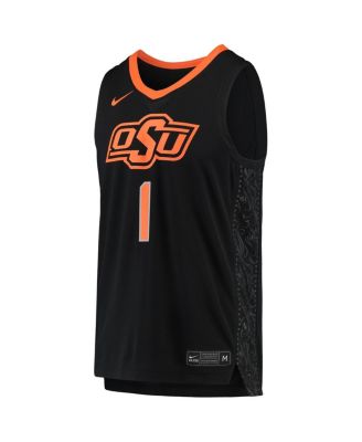 Men's #1 Black Oklahoma State Cowboys Team Replica Basketball Jersey
