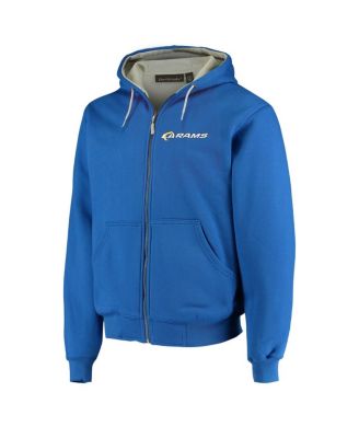 Men's Royal Los Angeles Rams Craftsman Thermal-Lined Full-Zip Hoodie