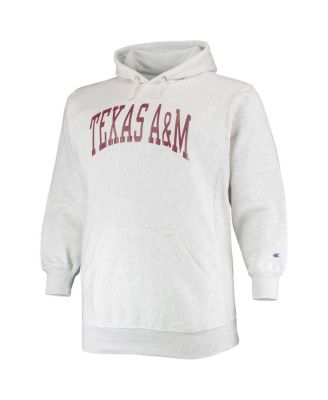 Men's Heathered Gray Texas A&M Aggies Big and Tall Reverse Weave Fleece Pullover Hoodie Sweatshirt
