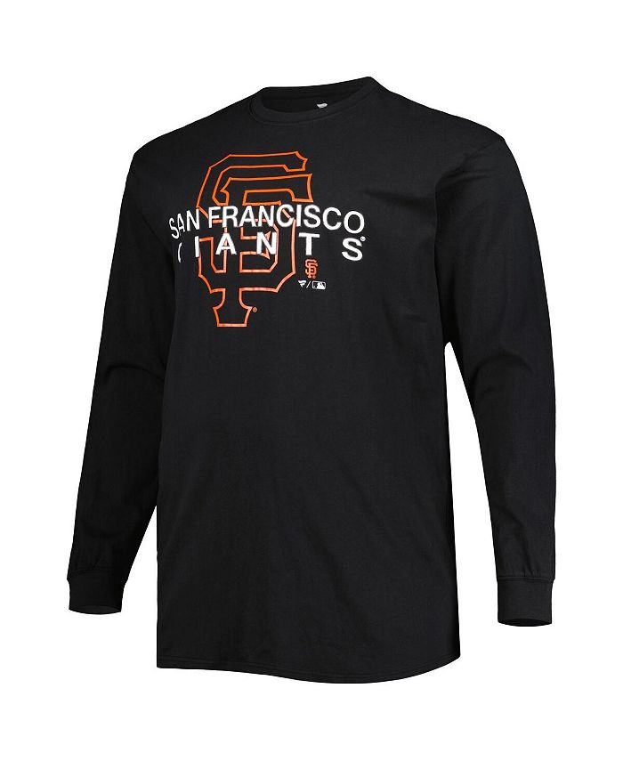 Profile Men's Black San Francisco Giants Big and Tall Long Sleeve T