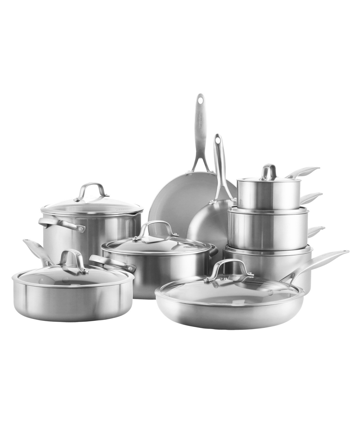 Shop Greenpan Venice Pro Tri-ply Stainless Steel Healthy Ceramic Nonstick 16 Piece Cookware Pots And Pans Set