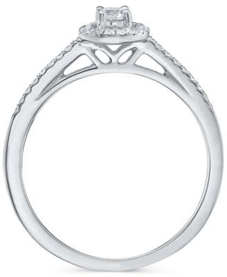 Diamond Halo Engagement Ring  (1/4 ct. t.w.) in 14k White, Yellow or Rose Gold