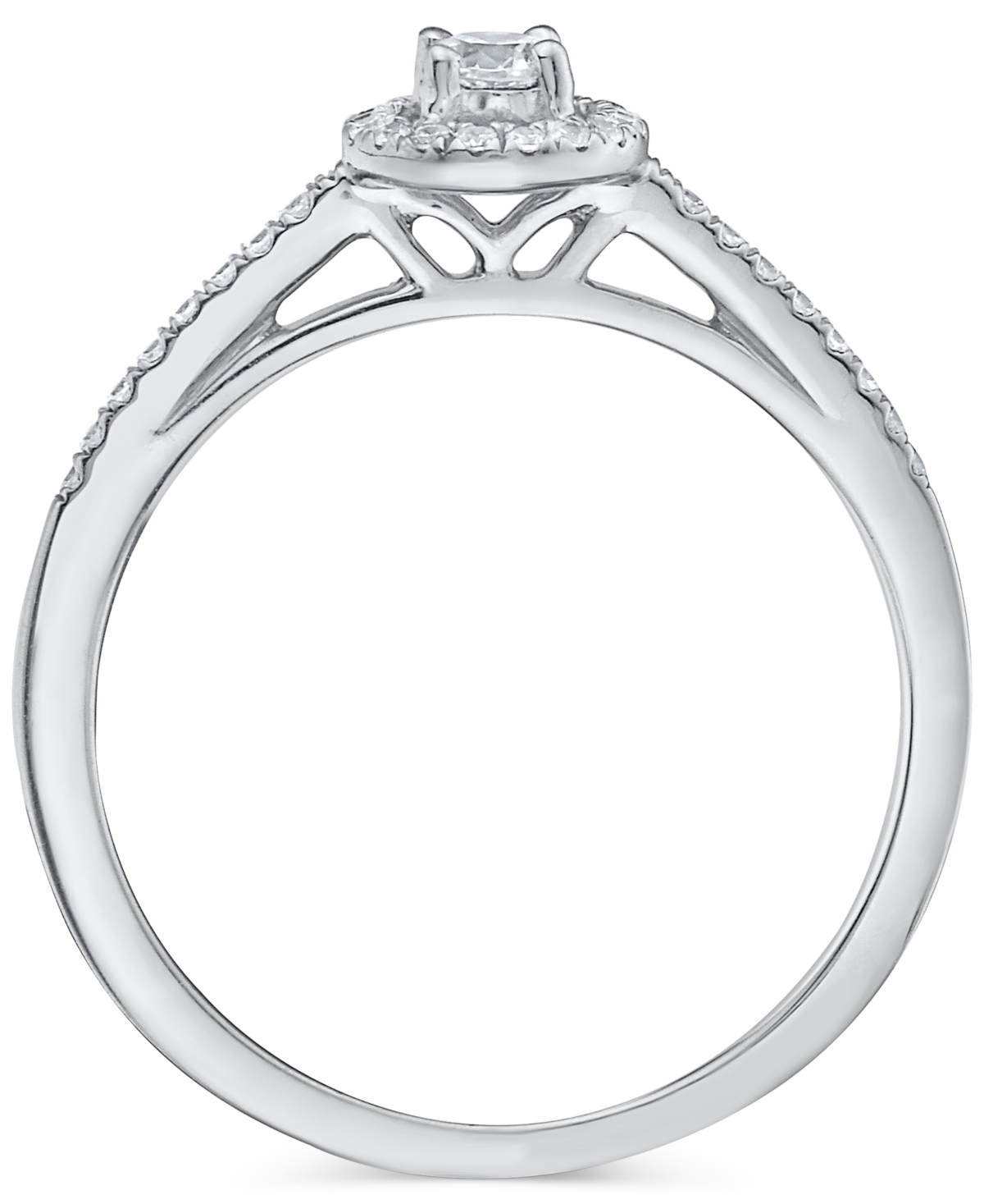 Diamond Halo Engagement Ring (1/4 ct. t.w.) in 14k White, Yellow or Rose Gold