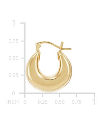 Polished Graduated Chunky Oval Hoop Earrings in 14k Yellow Gold