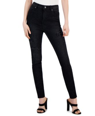 I.N.C. International Concepts - Women's Animal Print High-Rise Ripped Jeans