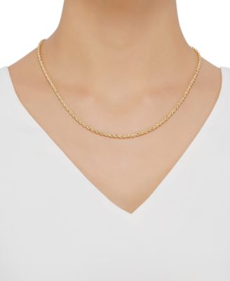 Diamond Cut Rope Chain 20 Necklace (3mm) in 14k White Gold