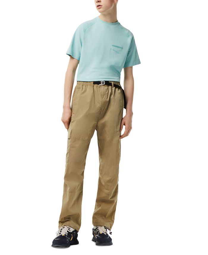 Lacoste Men's Taffeta Relaxed-Fit Belted Pants - Macy's