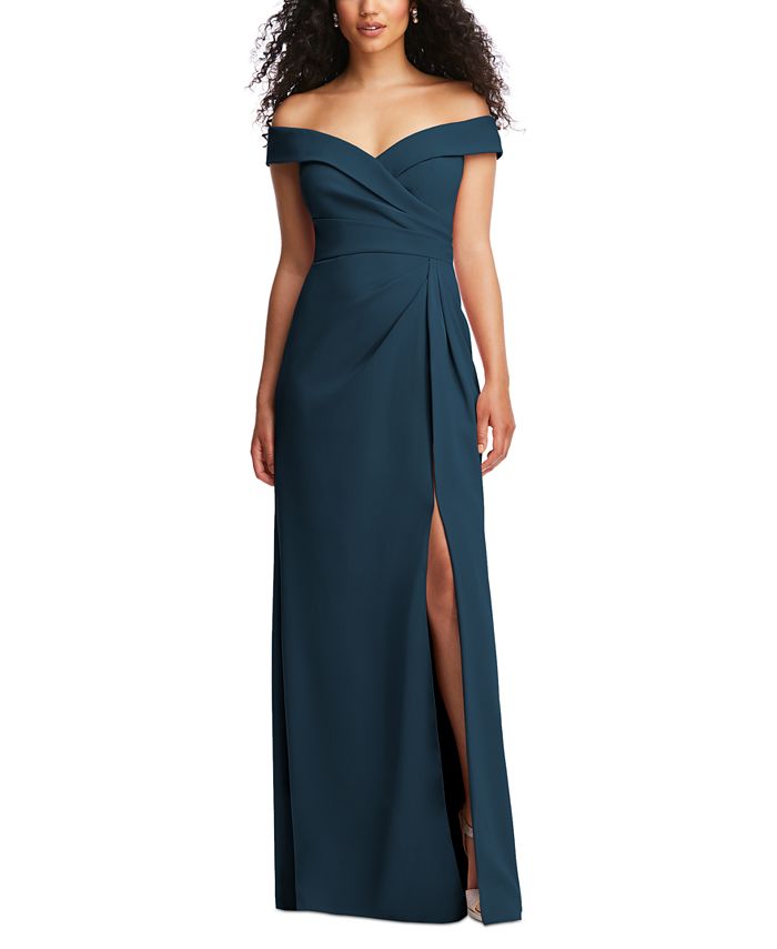 After Six Women's Pleated-Bodice Off-The-Shoulder Dress - Macy's