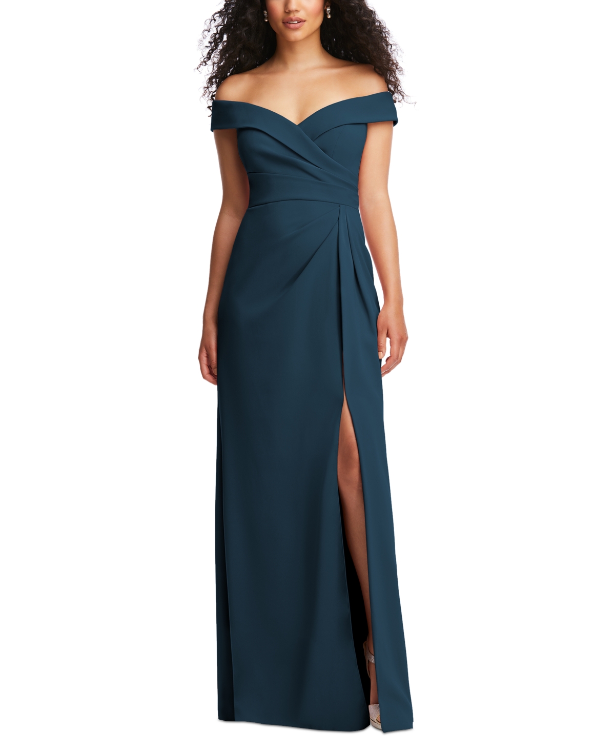 AFTER SIX WOMEN'S PLEATED-BODICE OFF-THE-SHOULDER DRESS