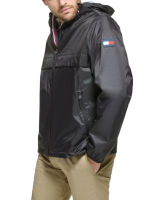 Men's Stretch Hooded Zip-Front Rain Jacket