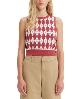 Levi's - Women's Ilia Cotton Argyle Cropped Sweater Vest