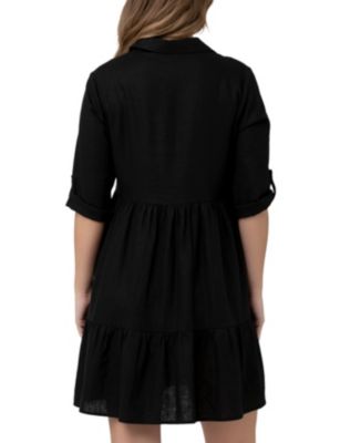 Maternity Adel Button Linen Dress