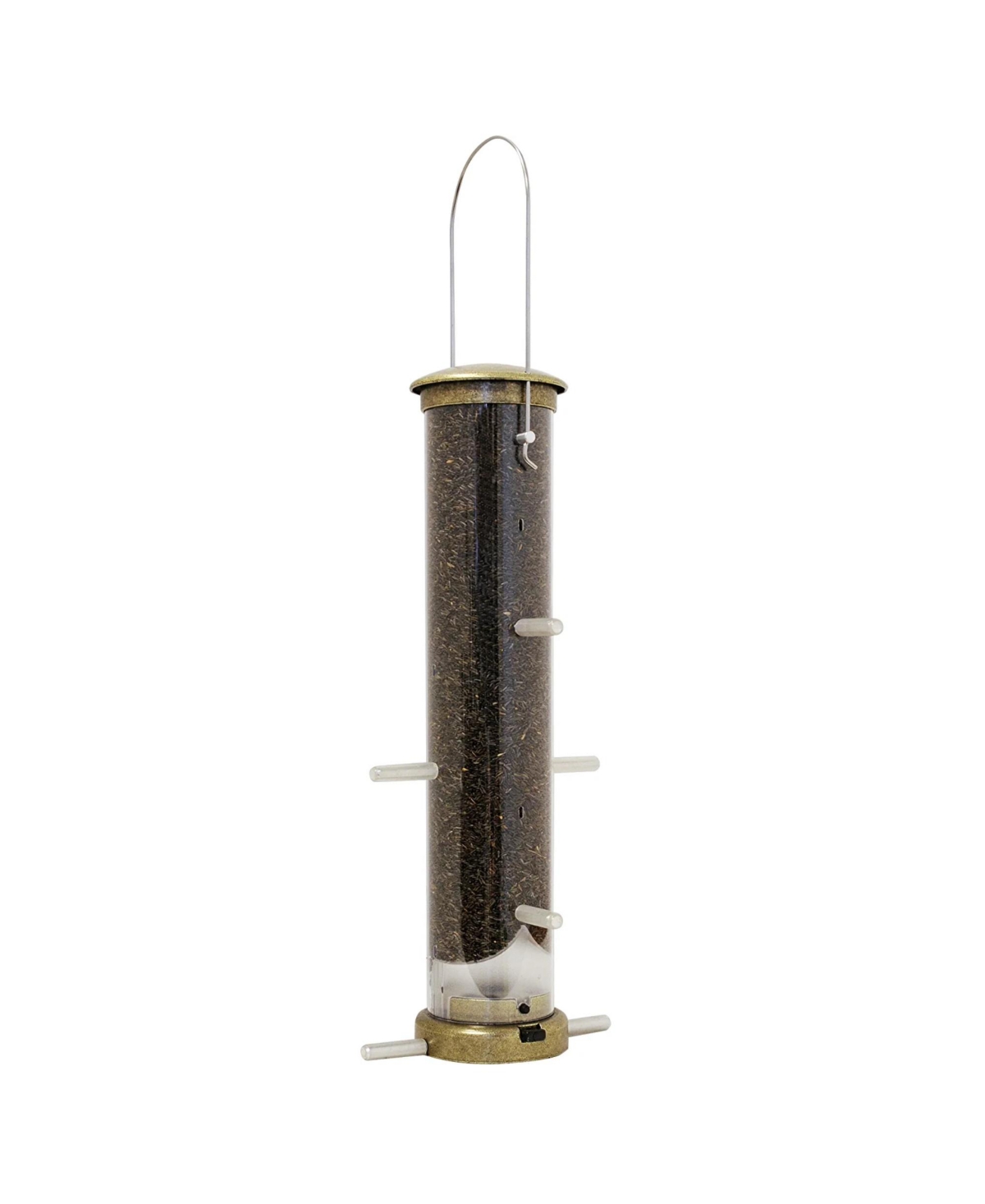 (ASP402) Quick-Clean Nyjer Tube Bird Feeder, Medium, Antique Brass - Multi