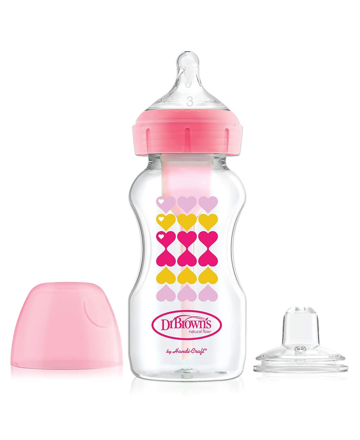 DR BROWNS – Bib Col Large Pink 270ml
