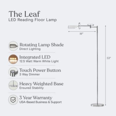 Leaf  Modern Pharmacy Reading LED Floor Lamp with Adjustable Neck (53")