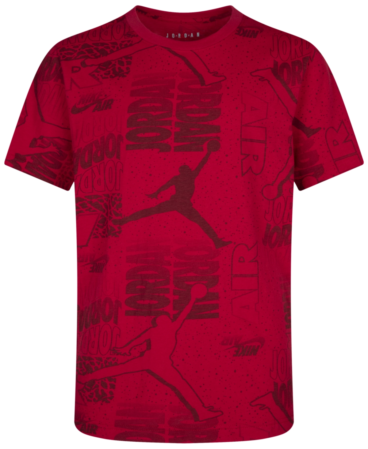 Jordan Big Boys New Wave Printed Short Sleeves T-shirt In Gym Red