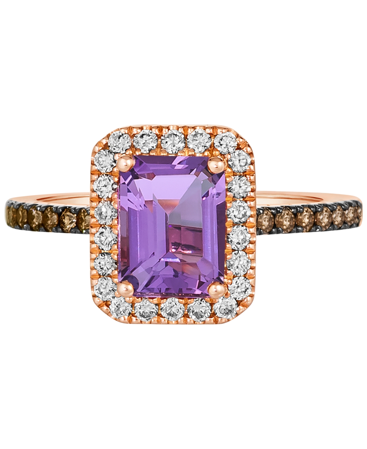 Le Vian Deep Sea Blue Topaz (1-5/8 ct. t.w.) & Diamond (3/8 ct. t.w.) Halo Ring in 14k Rose Gold (Also & Citrine) - Amethyst