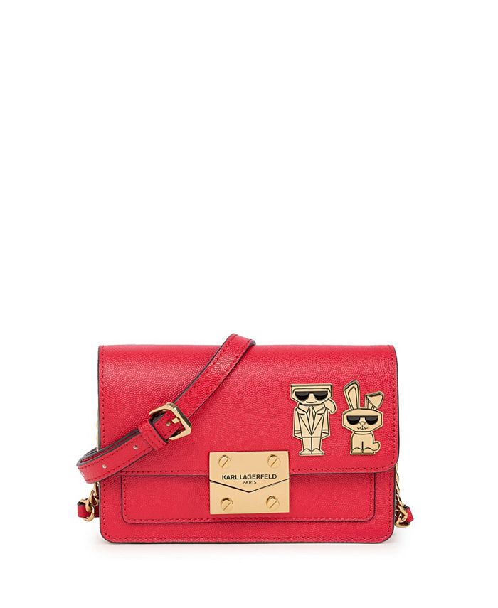DKNY Elissa Pebbled Charm Mini Crossbody Bag Red