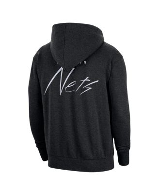 Men's Heather Black Brooklyn Nets Courtside Versus Flight Pullover Hoodie