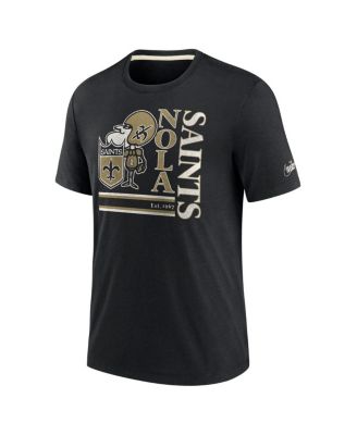 Men's Black New Orleans Saints Wordmark Logo Tri-Blend T-shirt