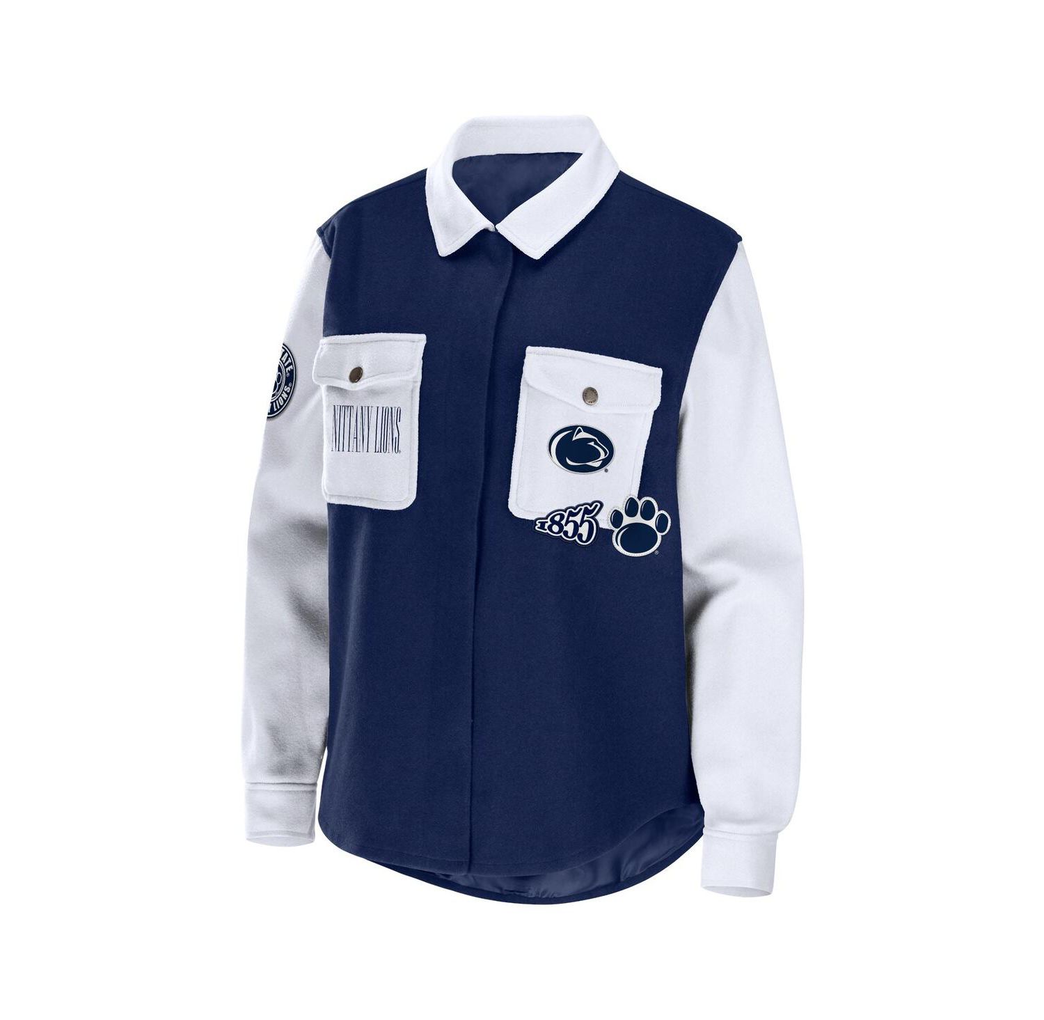 Women's Navy Penn State Nittany Lions Button-Up Shirt Jacket