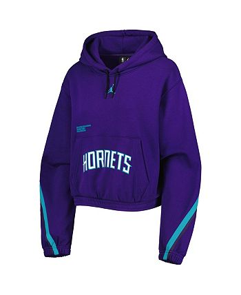 Men's Jordan Brand Purple Charlotte Hornets Courtside Statement Edition  Pullover Hoodie