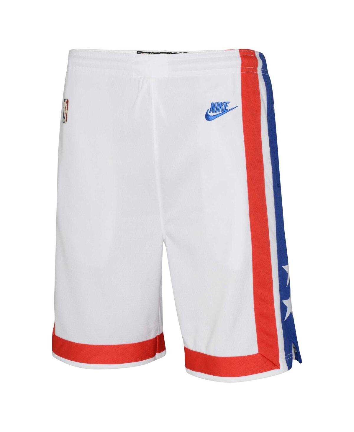 Shop Nike Big Boys  White Brooklyn Nets Hardwood Classics Swingman Shorts