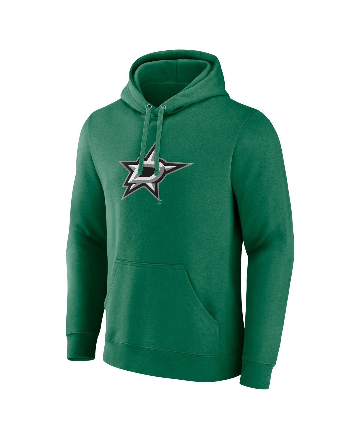 Shop Fanatics Men's  Kelly Green Dallas Stars Primary Logo Pullover Hoodie