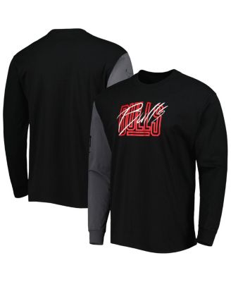 Men's Black Chicago Bulls Courtside Versus Flight MAX90 Long Sleeve T-shirt