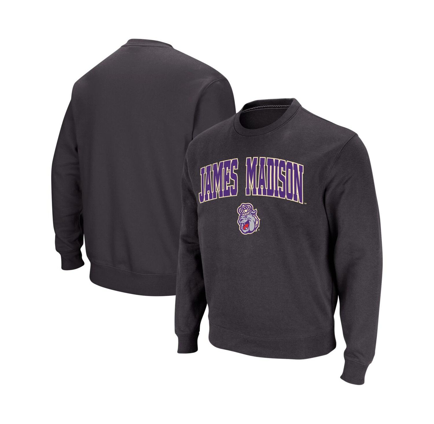 Men's James Madison Dukes Arch and Logo Crew Neck Sweatshirt