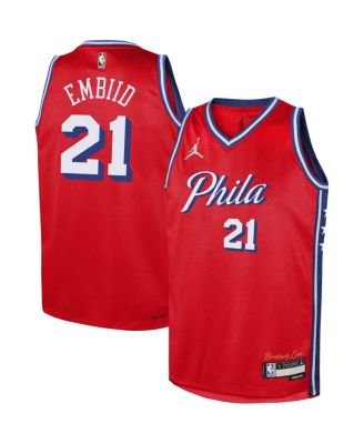 Men's Jordan Brand Joel Embiid Red Philadelphia 76ers Authentic Player Jersey - Statement Edition