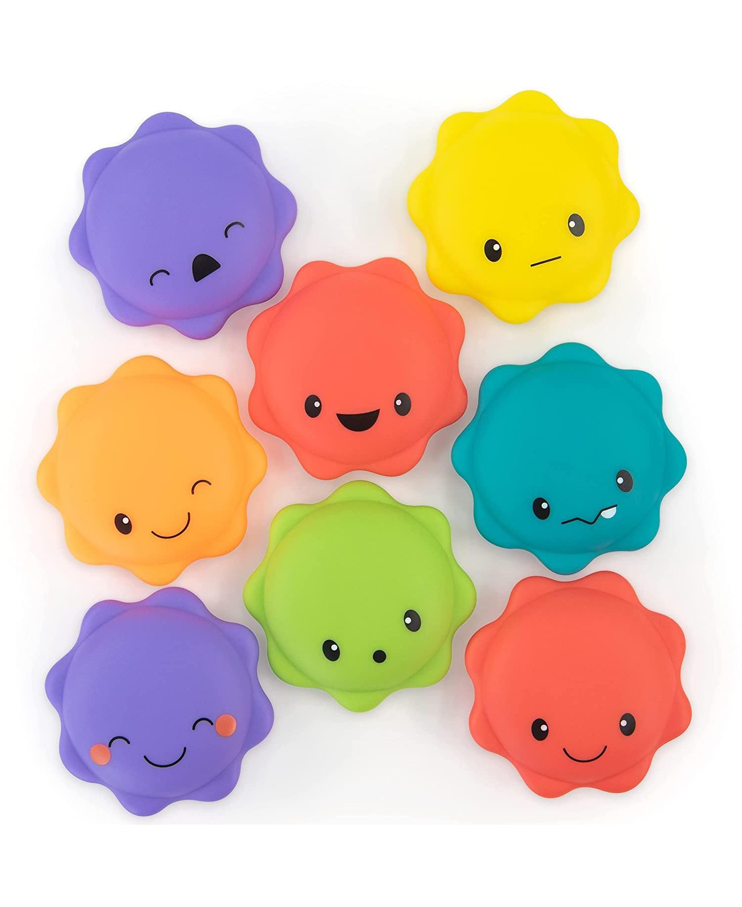 Baby Sassy Macaron Bath Squirter Toys, 8 Piece, 6 Month