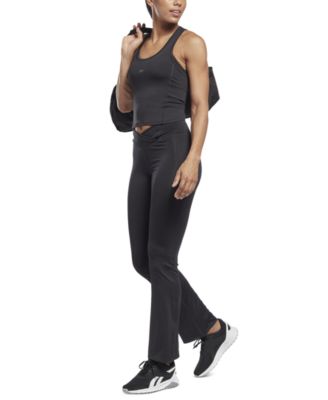 Reebok Women's Workout Ready Crossover-Waist Bootcut Pants